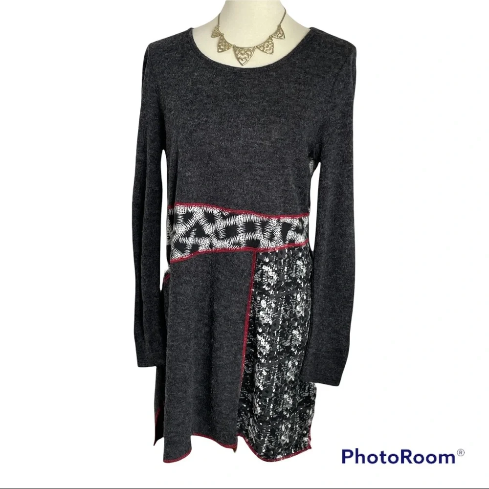 High Secret Dress Long Sleeve Multi-pattern Sz L - Picture 8 of 11